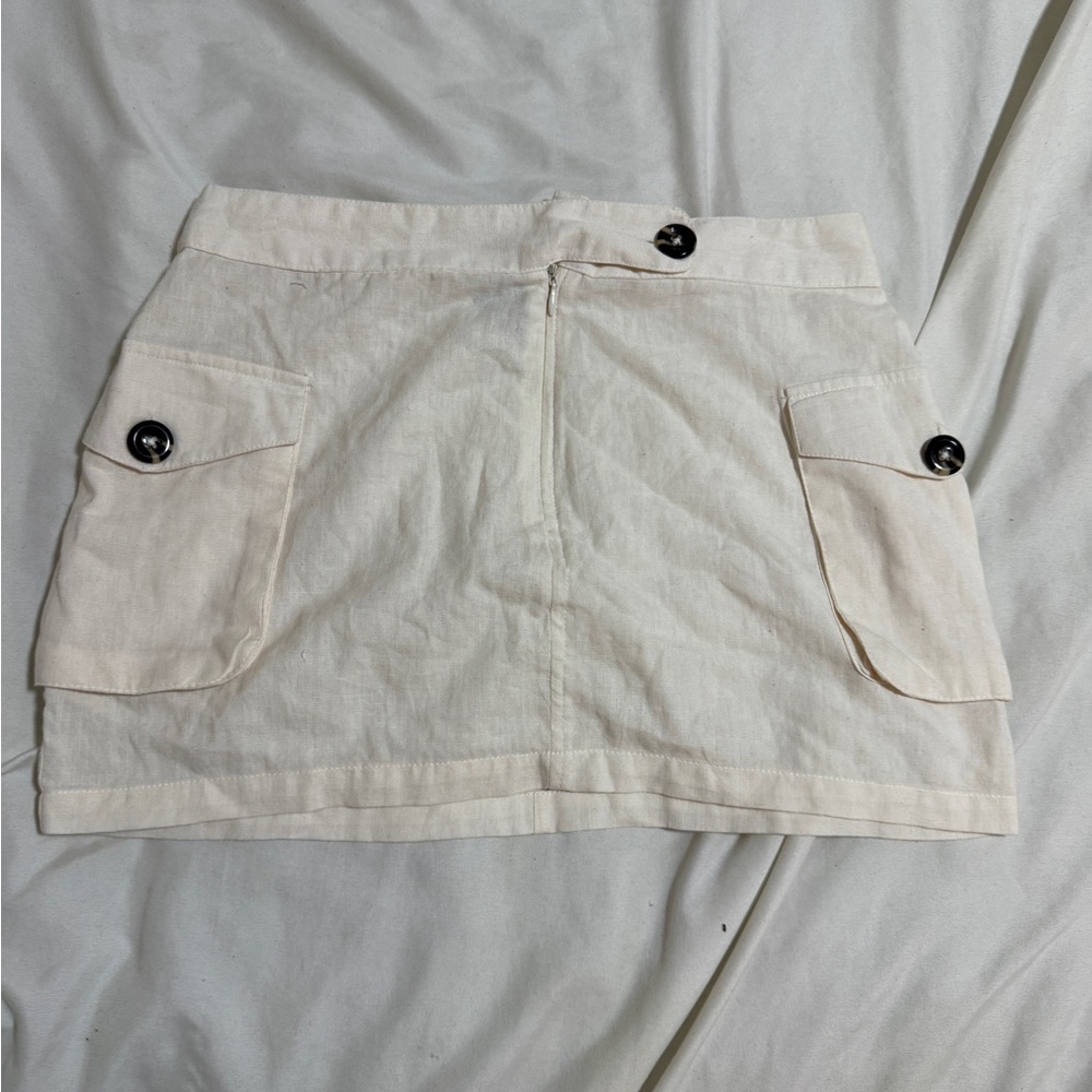 Pretty Little Thing White Mini Cargo Skirt